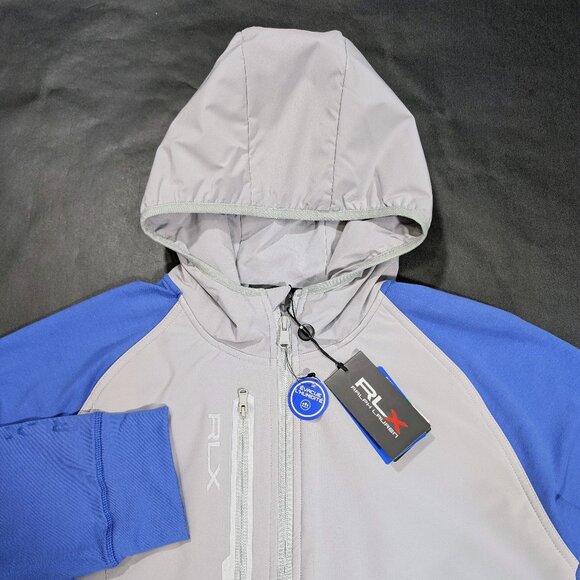$198 Men`s RLX Ralph Lauren Golf 1/2-Zip Pullover Hoodie Blue Grey Size XL - Picture 2 of 8